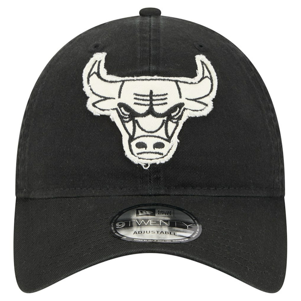 New Era Chicago Bulls Stamp Fabric Applique 9TWENTY Adjustable Hat Black