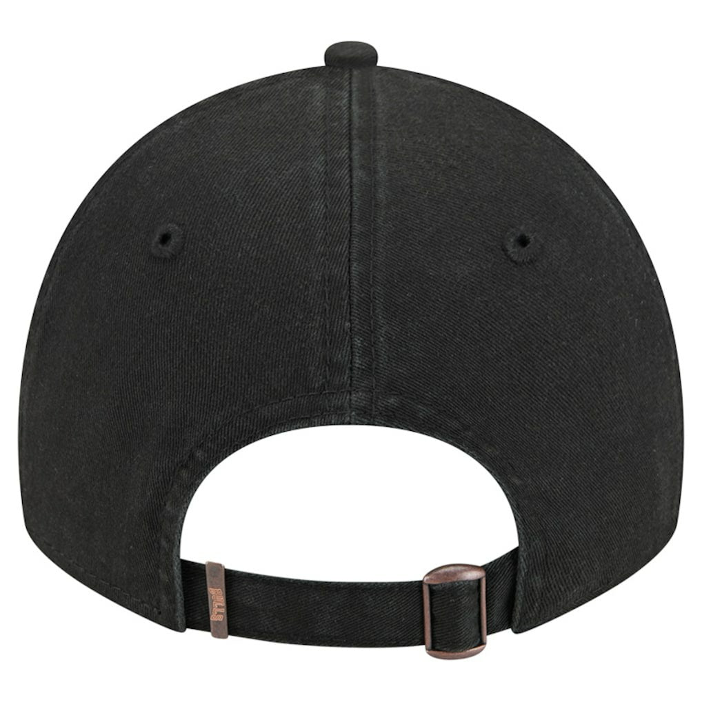New Era Chicago Bulls Stamp Fabric Applique 9TWENTY Adjustable Hat Black