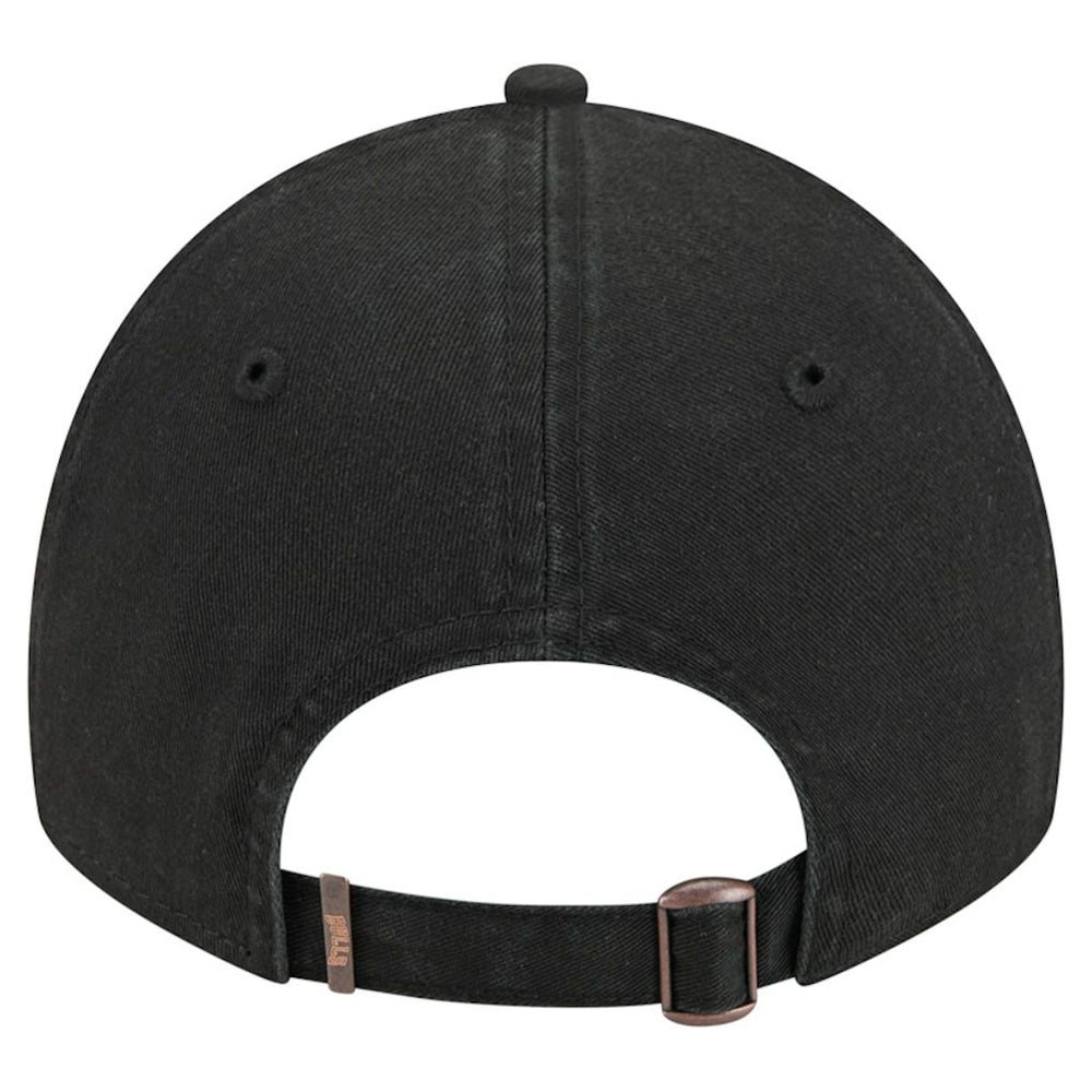 New Era Chicago Bulls Stamp Fabric Applique 9TWENTY Adjustable Hat Black