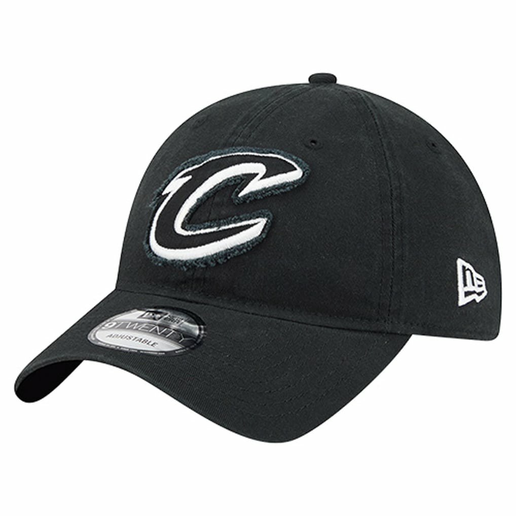 New Era Cleveland Cavaliers Stamp Fabric Applique 9TWENTY Adjustable Hat Black