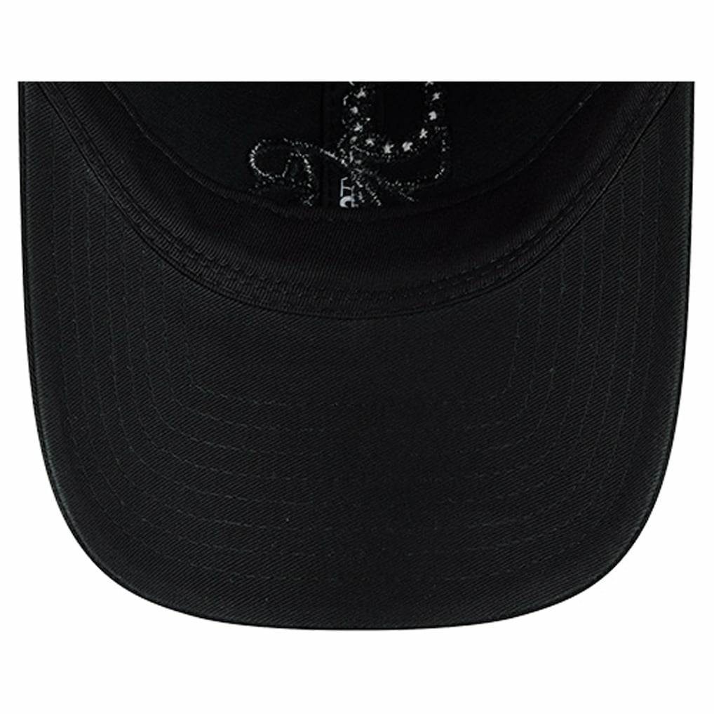 New Era Philadelphia 76ers Stamp Fabric Applique 9TWENTY Adjustable Hat Black