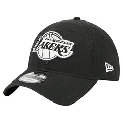 New Era Los Angeles Lakers Stamp Fabric Applique 9TWENTY Adjustable Hat Black