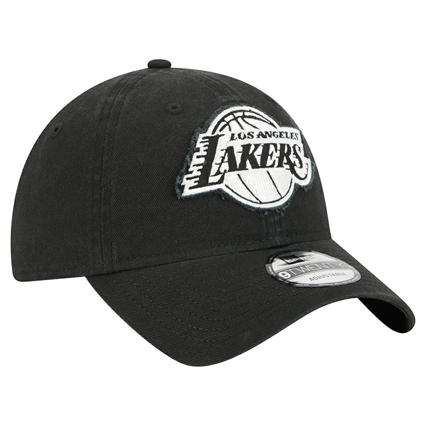New Era Los Angeles Lakers Stamp Fabric Applique 9TWENTY Adjustable Hat Black