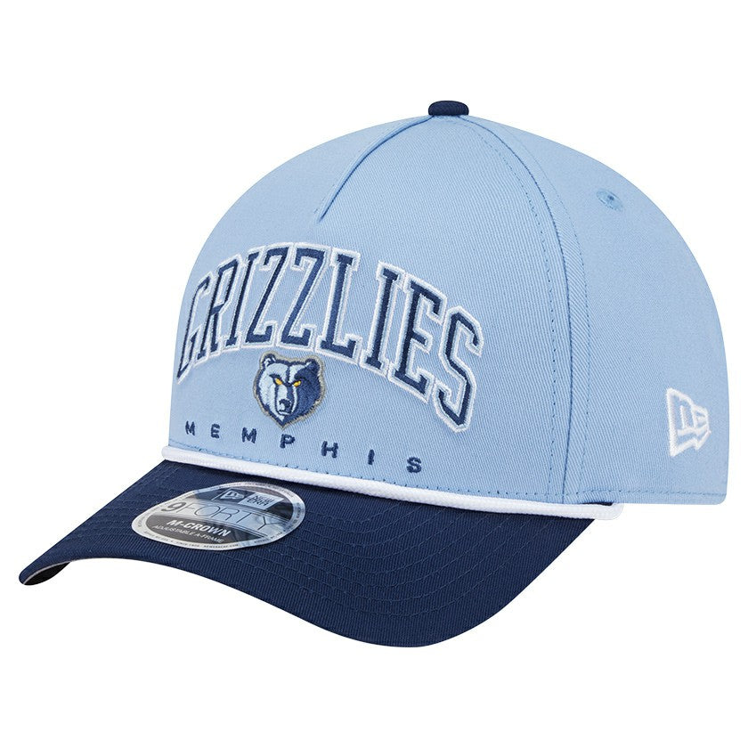 New Era Memphis Grizzlies Bold Arch COOLERA 9FORTY A-Frame M-Crown Adjustable Hat Light Blue