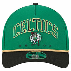 New Era Boston Celtics Bold Arch COOLERA 9FORTY A-Frame M-Crown Adjustable Hat Kelly Green