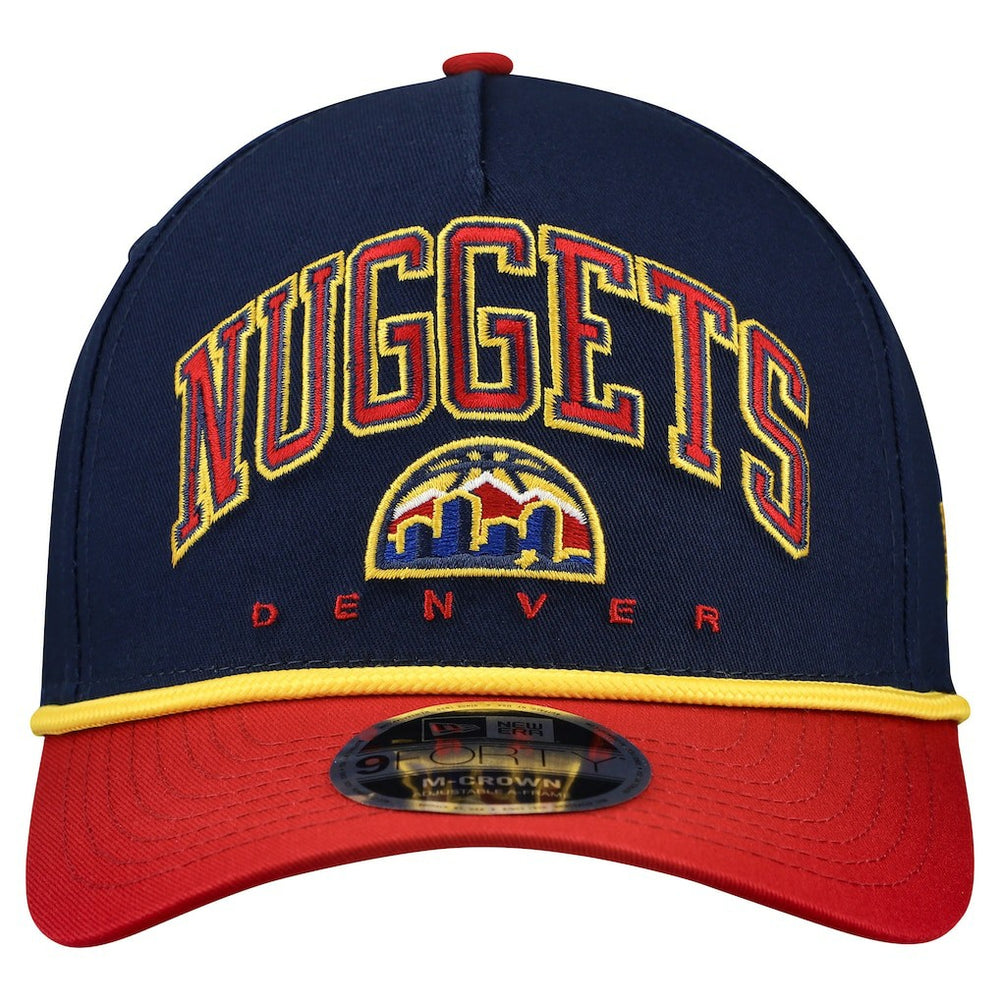 New Era Denver Nuggets Bold Arch COOLERA 9FORTY A-Frame M-Crown Adjustable Hat Navy