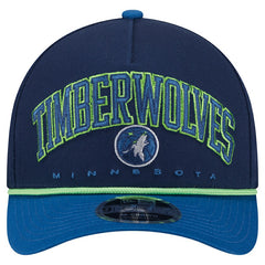 New Era Minnesota Timberwolves Bold Arch COOLERA 9FORTY A-Frame M-Crown Adjustable Hat Navy
