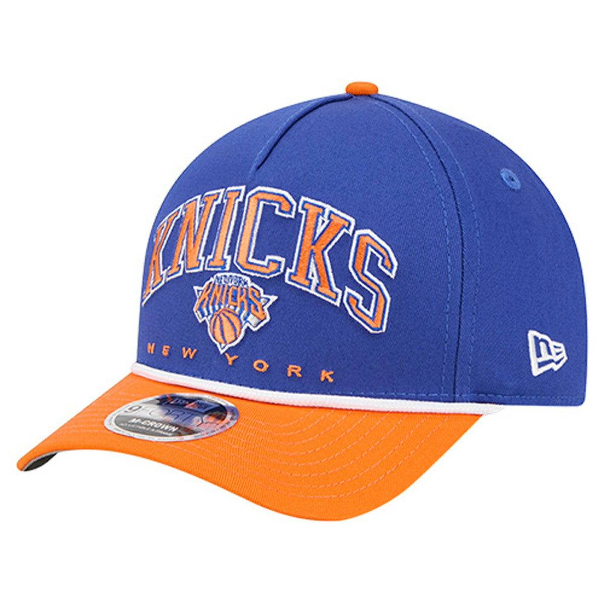 New Era New York Knicks Bold Arch COOLERA 9FORTY A-Frame M-Crown Adjustable Hat Blue
