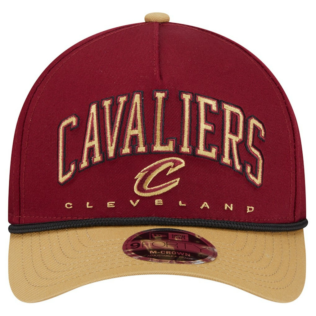 New Era Cleveland Cavaliers Bold Arch COOLERA 9FORTY A-Frame M-Crown Adjustable Hat Wine