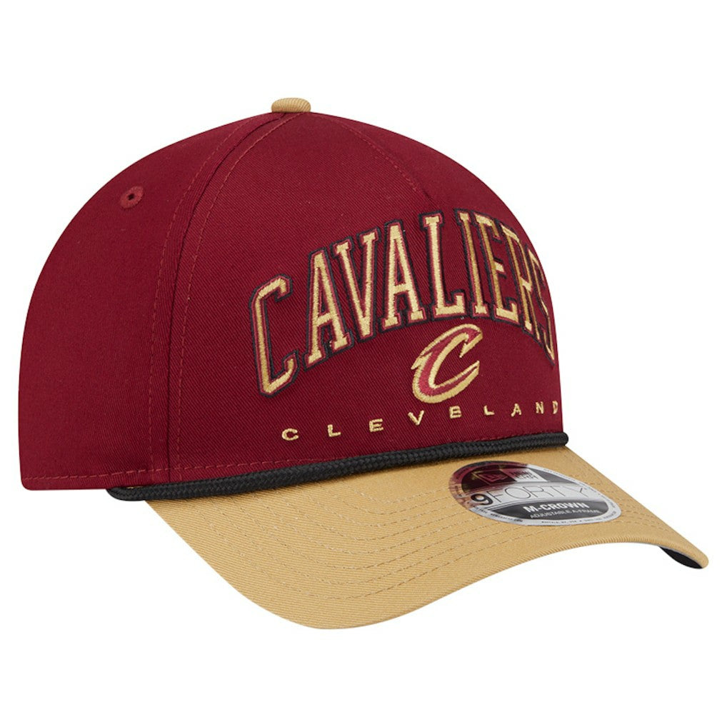 New Era Cleveland Cavaliers Bold Arch COOLERA 9FORTY A-Frame M-Crown Adjustable Hat Wine