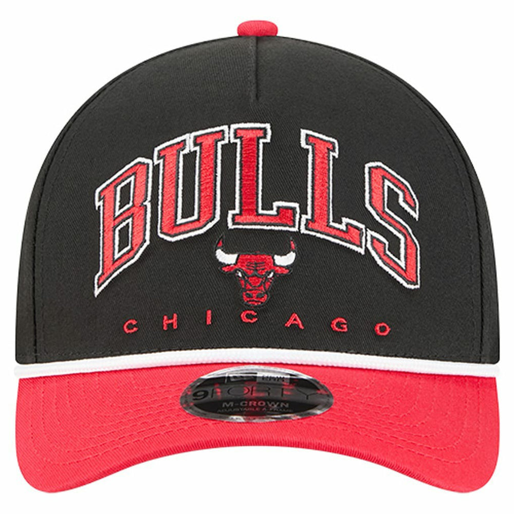 New Era Chicago Bulls Bold Arch COOLERA 9FORTY A-Frame M-Crown Adjustable Hat Black