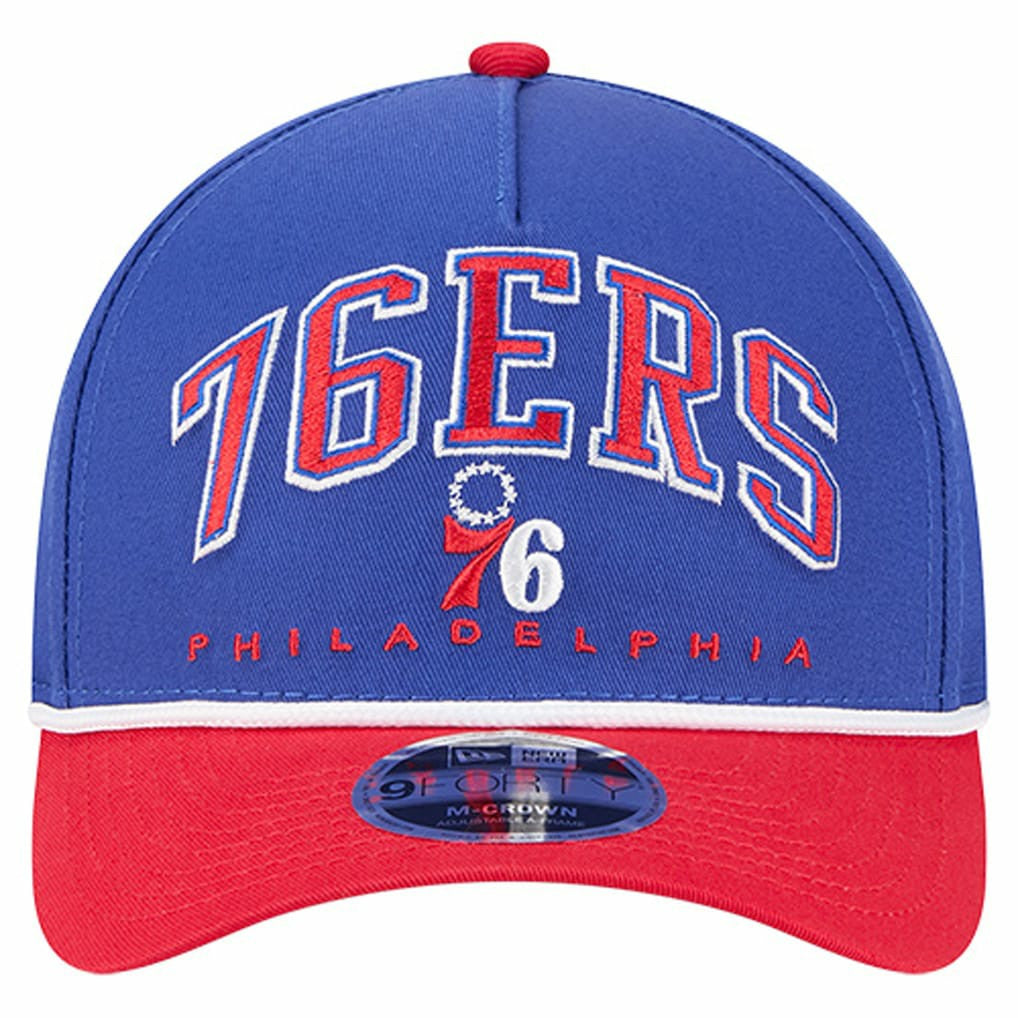 New Era Philadelphia 76ers Bold Arch COOLERA 9FORTY A-Frame M-Crown Adjustable Hat Royal