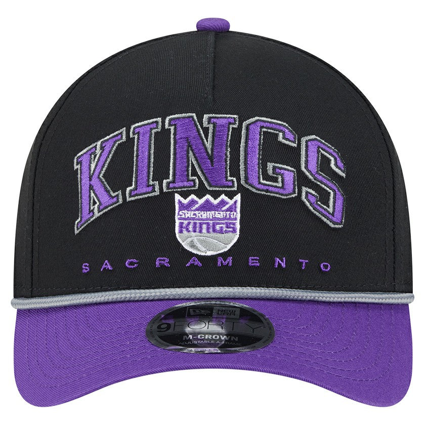 New Era Sacramento Kings Bold Arch COOLERA 9FORTY A-Frame M-Crown Adjustable Hat Black