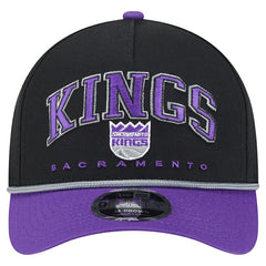 New Era Sacramento Kings Bold Arch COOLERA 9FORTY A-Frame M-Crown Adjustable Hat Black