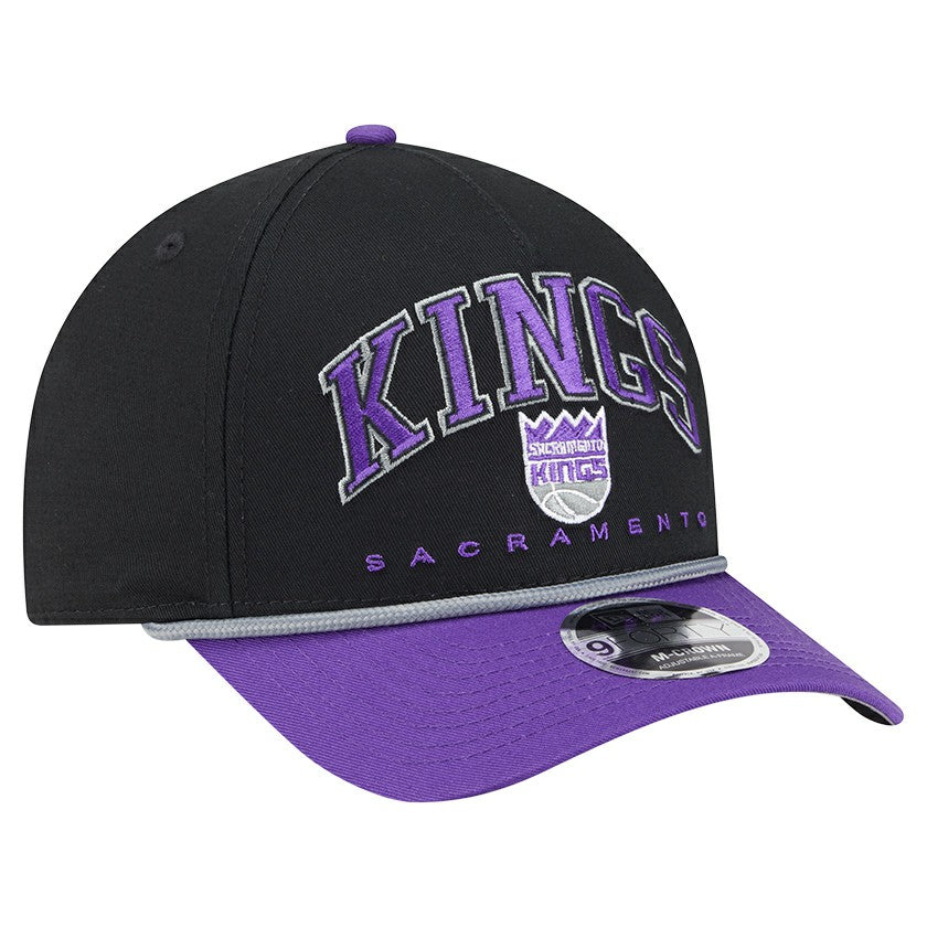 New Era Sacramento Kings Bold Arch COOLERA 9FORTY A-Frame M-Crown Adjustable Hat Black