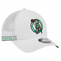 New Era Boston Celtics Featherweight Team Tape 9FORTY M-Crown A-Frame Adjustable Hat White
