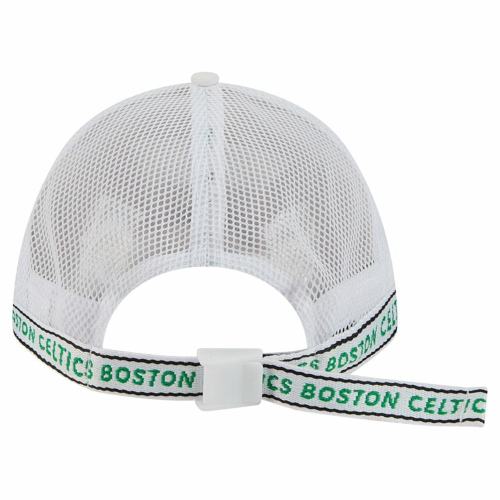 New Era Boston Celtics Featherweight Team Tape 9FORTY M-Crown A-Frame Adjustable Hat White