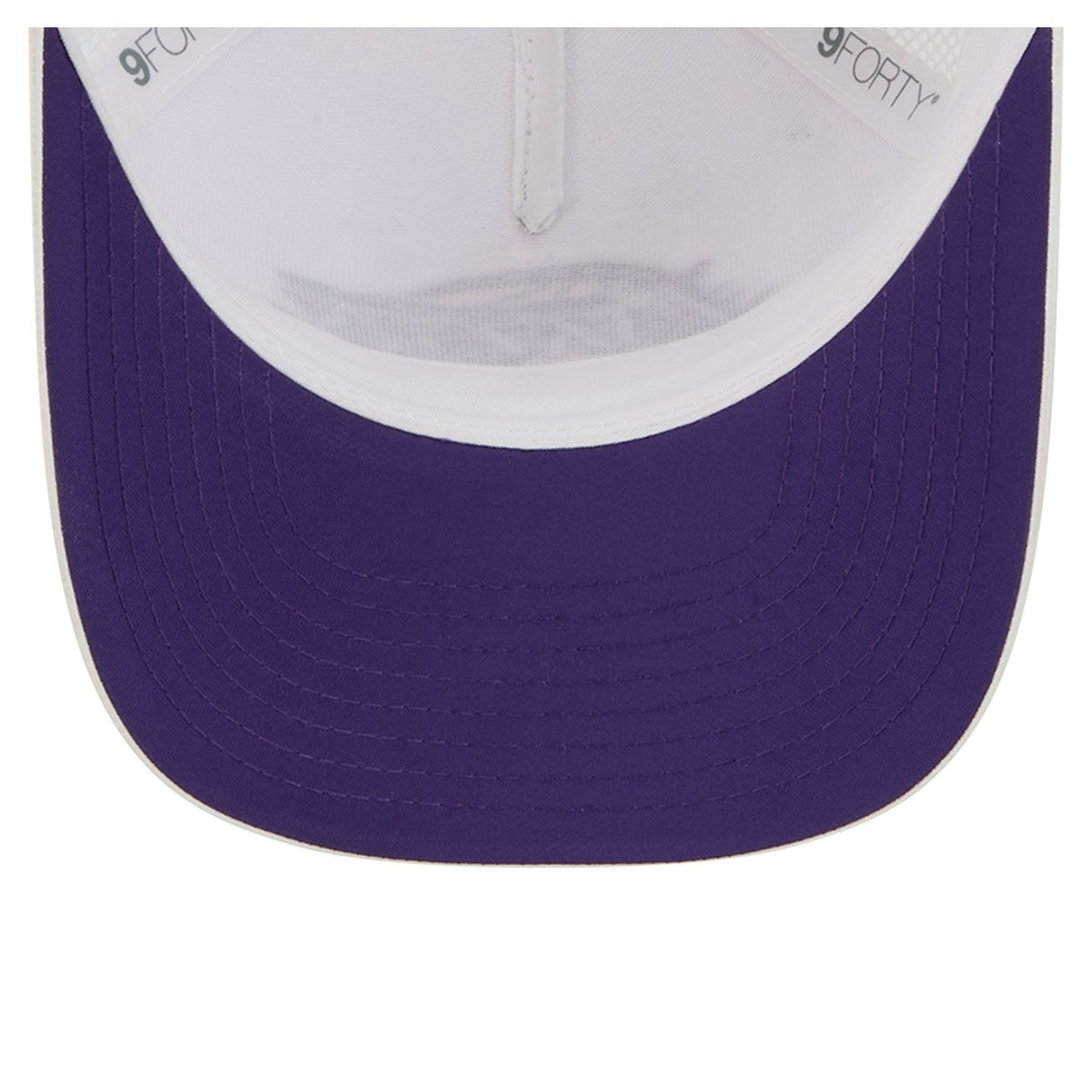 New Era Los Angeles Lakers Featherweight Team Tape 9FORTY M-Crown A-Frame Adjustable Hat White