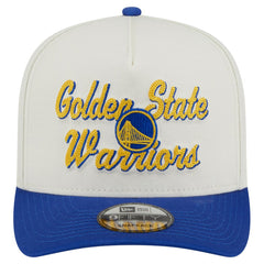 New Era Golden State Warriors Chainstitch 9FIFTY A-Frame Snapback Hat Cream/Royal