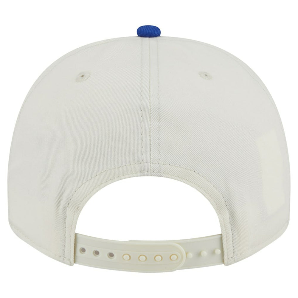 New Era Golden State Warriors Chainstitch 9FIFTY A-Frame Snapback Hat Cream/Royal