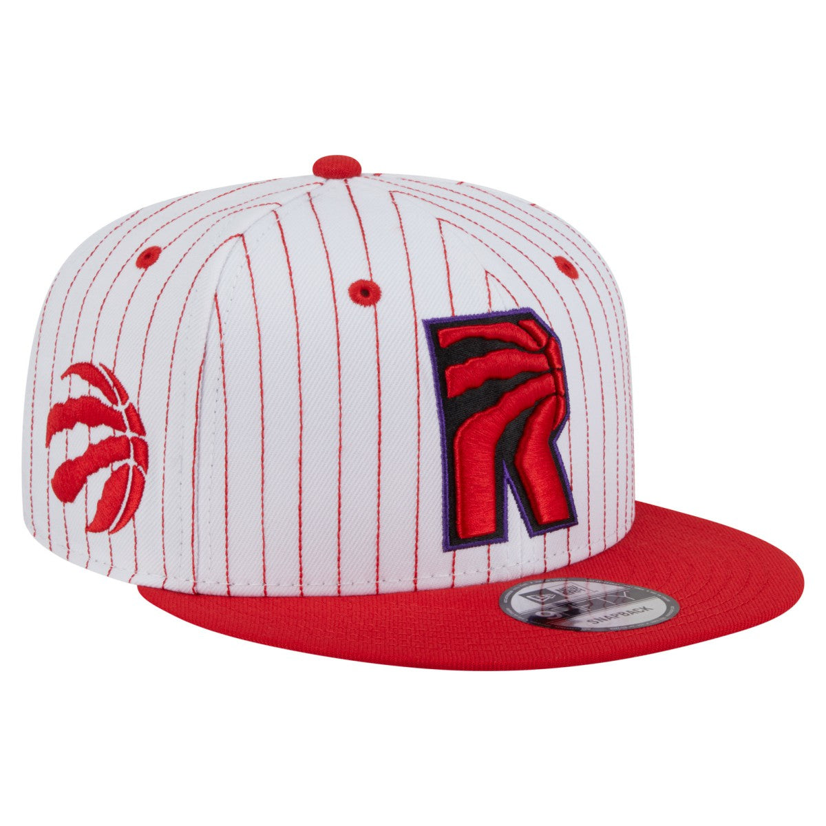 New Era Toronto Raptors Deceptor Pinstripe 9FIFTY Snapback Hat White