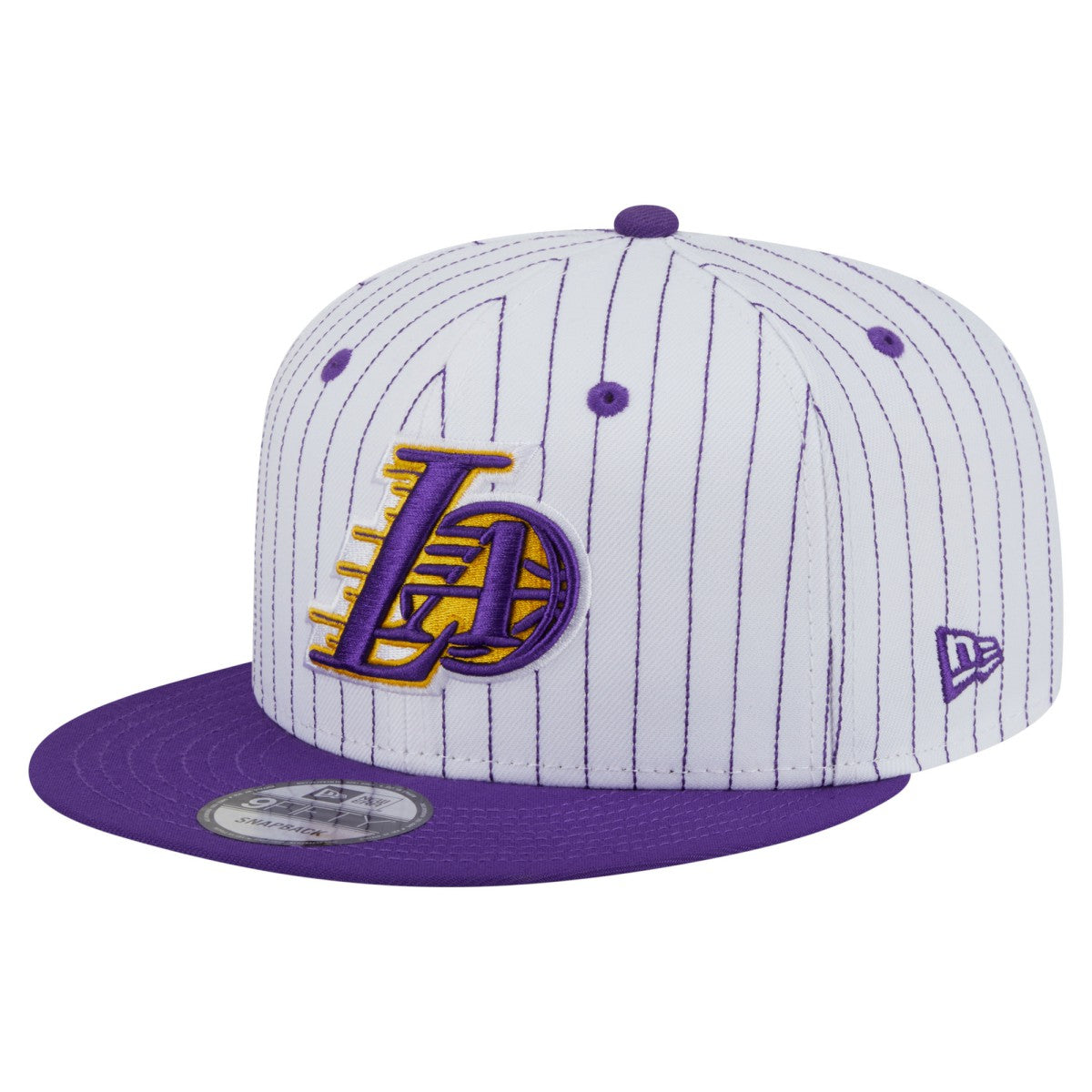 New Era Los Angeles Lakers Deceptor Pinstripe 9FIFTY Snapback Hat White