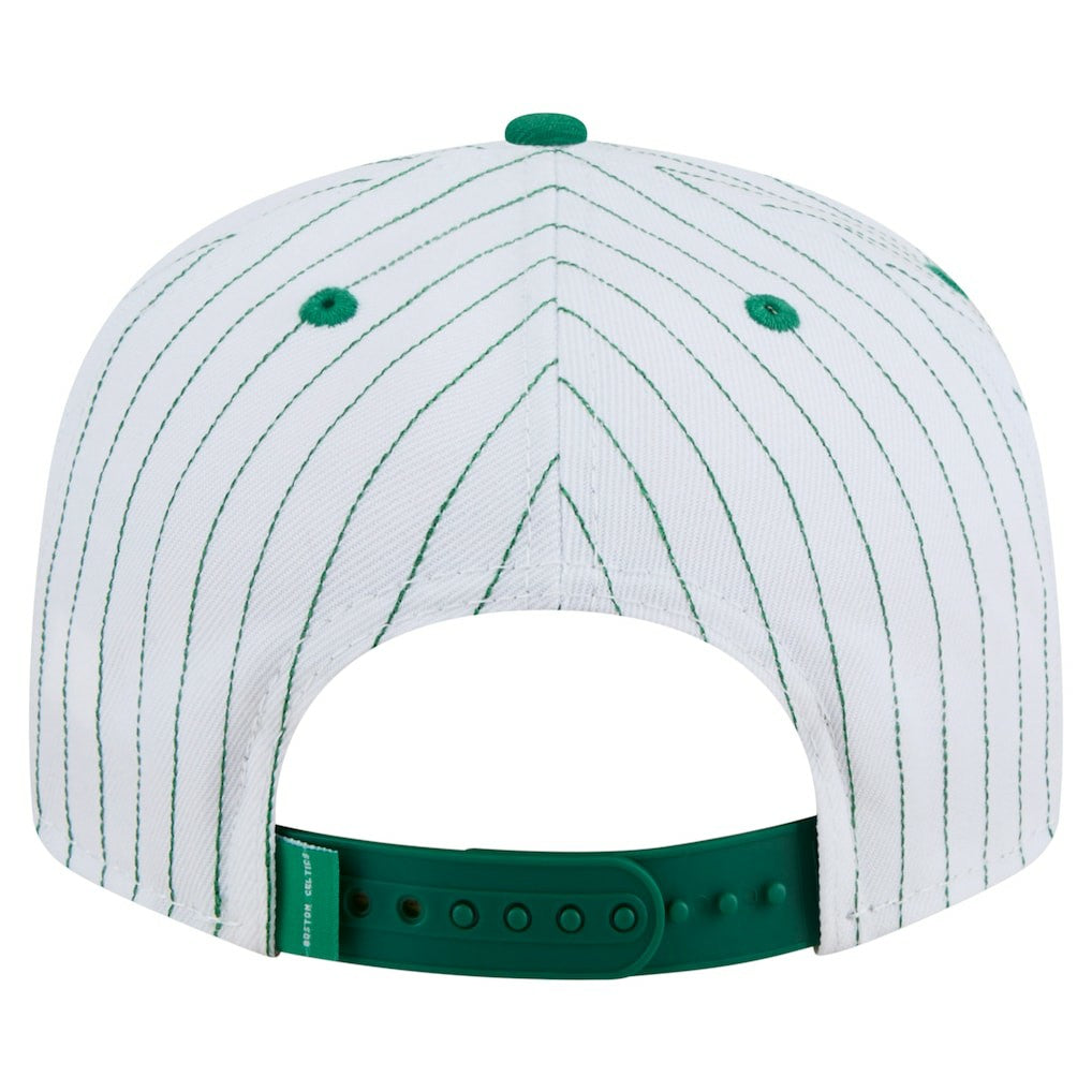 New Era Boston Celtics Deceptor Pinstripe 9FIFTY Snapback Hat White