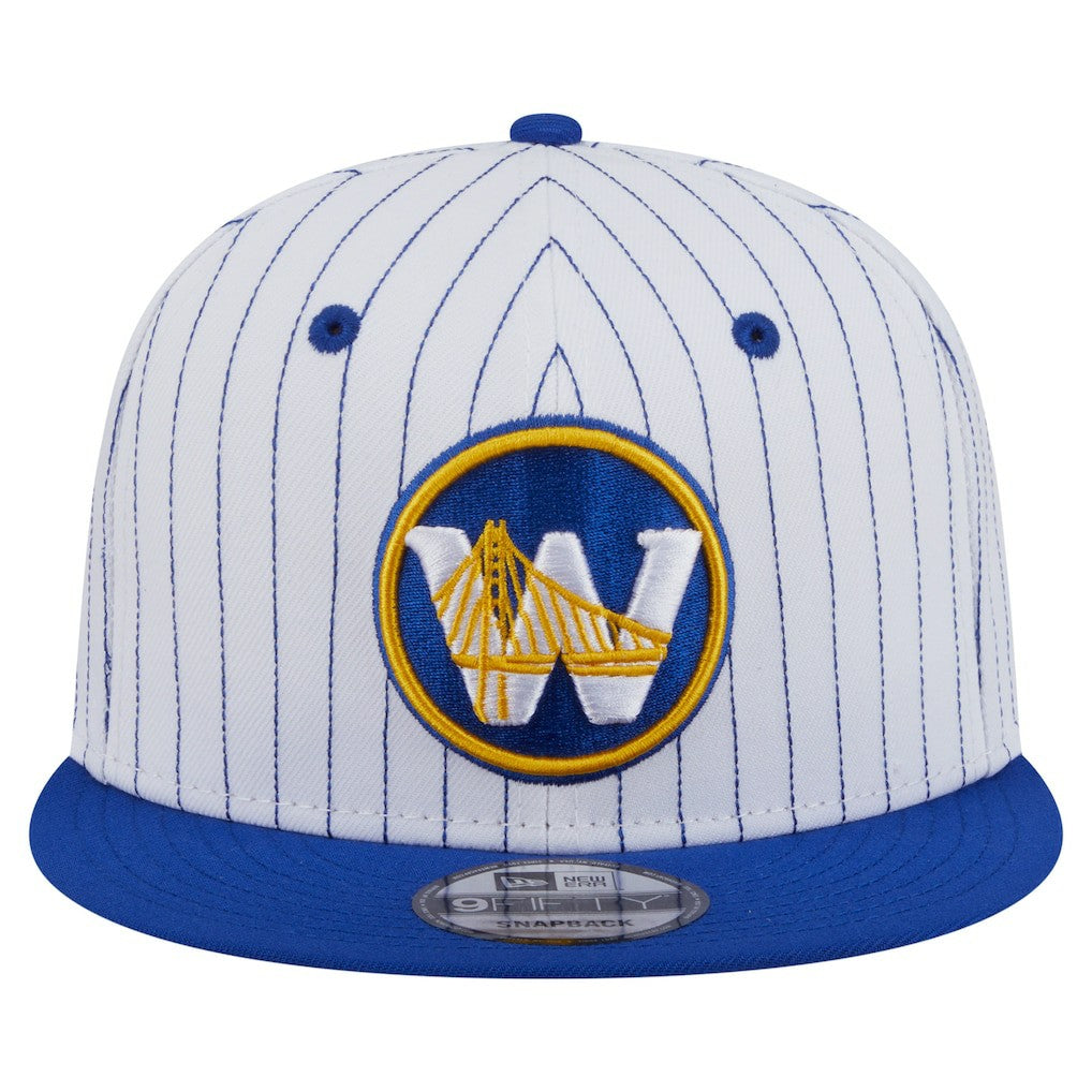 New Era Golden State Warriors Deceptor Pinstripe 9FIFTY Snapback Hat White