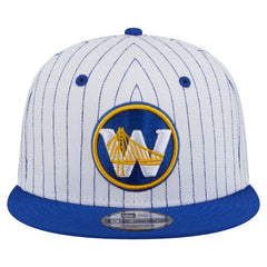 New Era Golden State Warriors Deceptor Pinstripe 9FIFTY Snapback Hat White