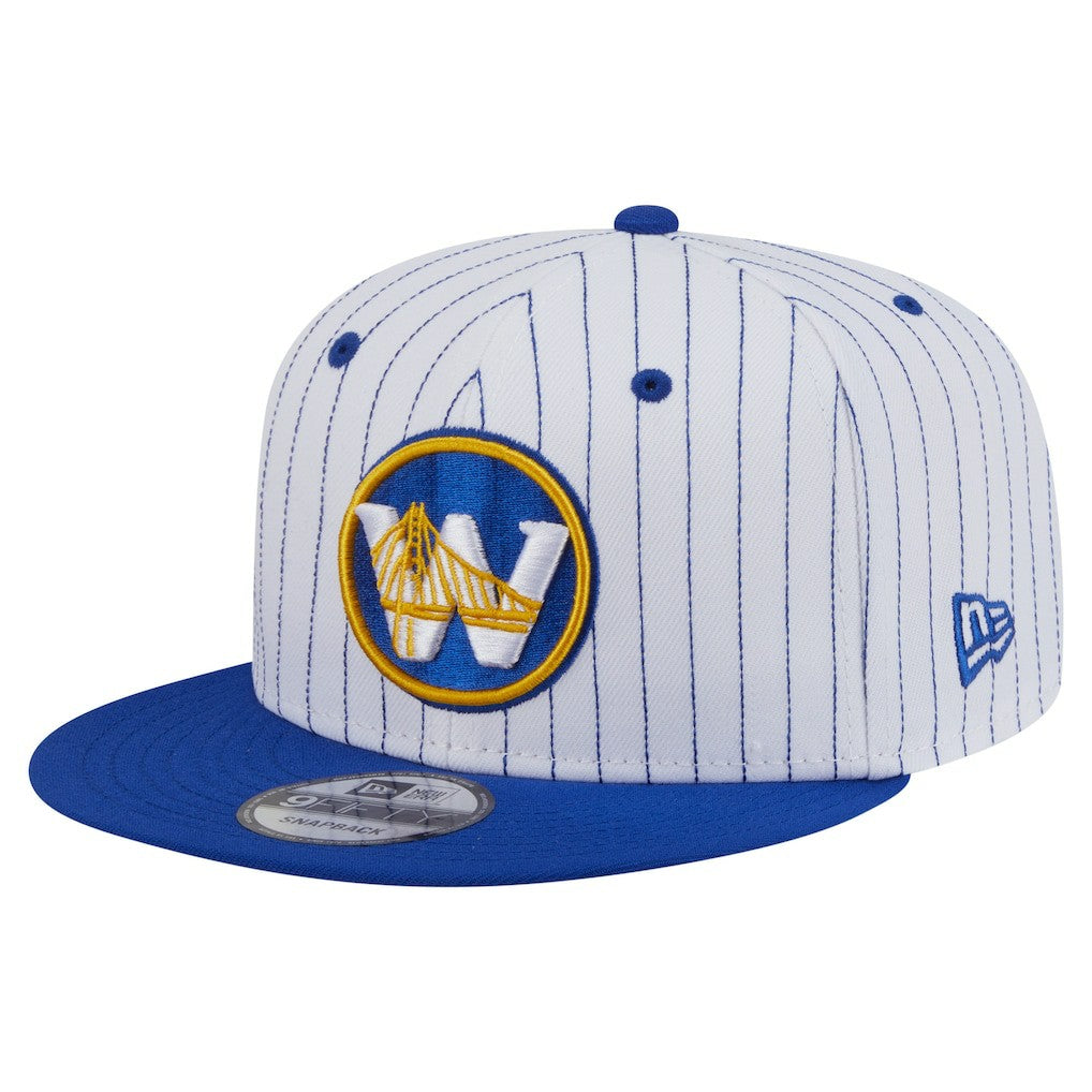 New Era Golden State Warriors Deceptor Pinstripe 9FIFTY Snapback Hat White