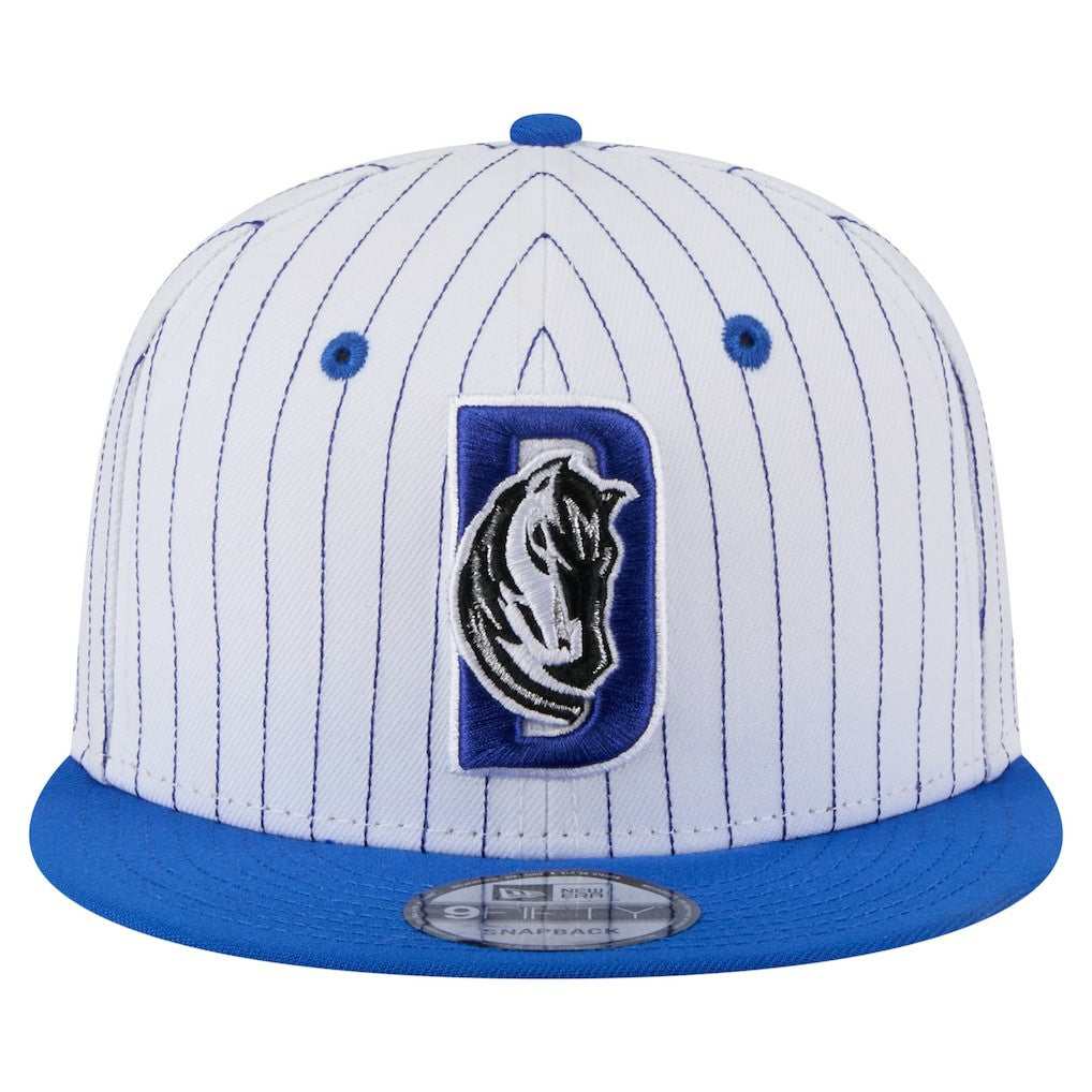 New Era Dallas Mavericks Deceptor Pinstripe 9FIFTY Snapback Hat White
