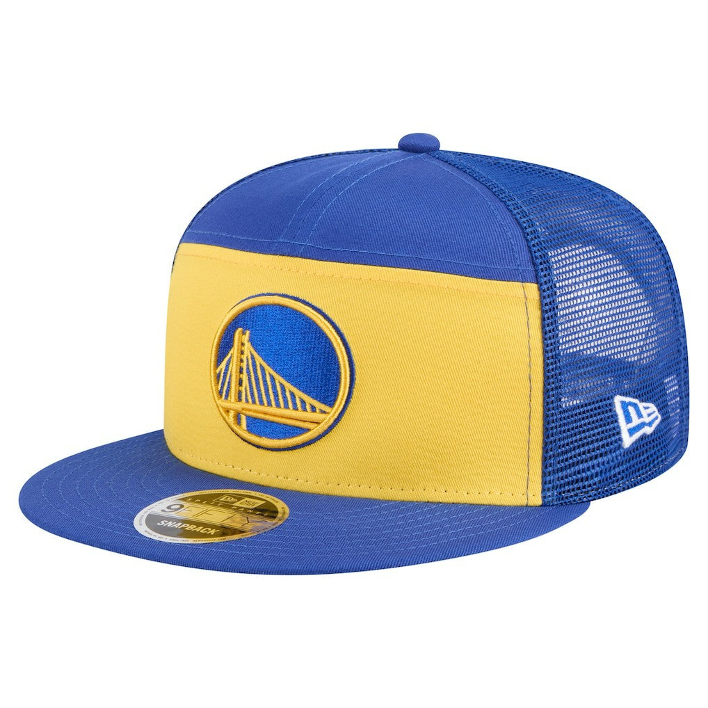 New Era Golden State Warriors Outdoor Split Panel 9FIFTY Snapback Hat Gold/Royal