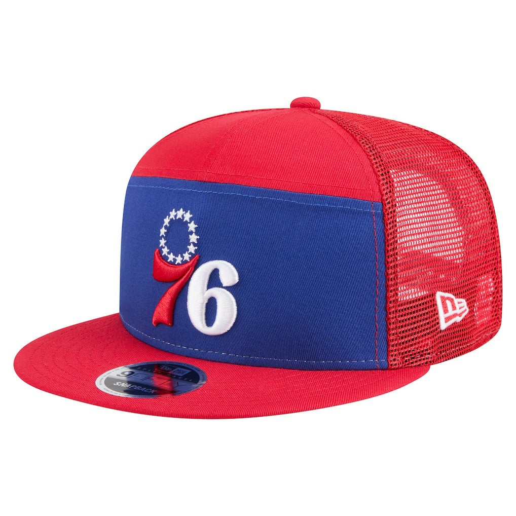 New Era Philadelphia 76ers Outdoor Split Panel 9FIFTY Snapback Hat Royal/Red