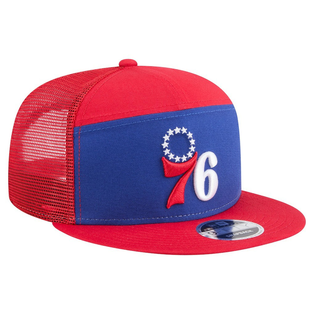 New Era Philadelphia 76ers Outdoor Split Panel 9FIFTY Snapback Hat Royal/Red