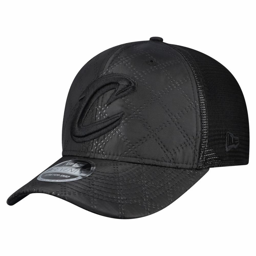 New Era Cleveland Cavaliers Quilted 9SEVENTY Trucker Adjustable Hat Black