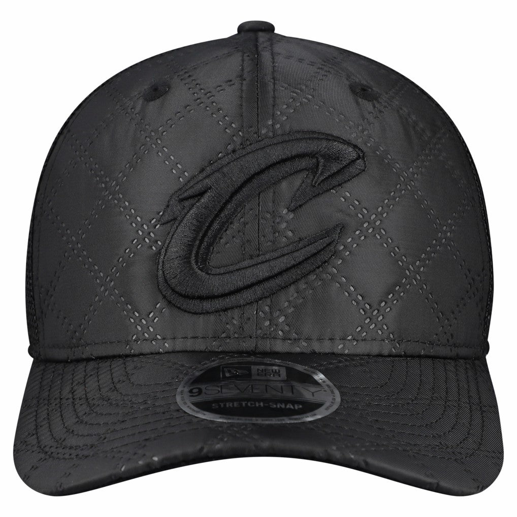 New Era Cleveland Cavaliers Quilted 9SEVENTY Trucker Adjustable Hat Black