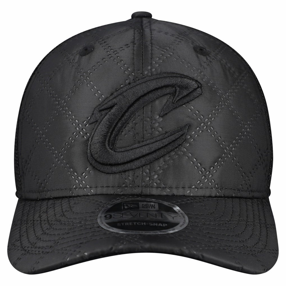 New Era Cleveland Cavaliers Quilted 9SEVENTY Trucker Adjustable Hat Black