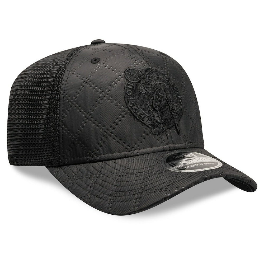 New Era Boston Celtics Quilted 9SEVENTY Trucker Adjustable Hat Black
