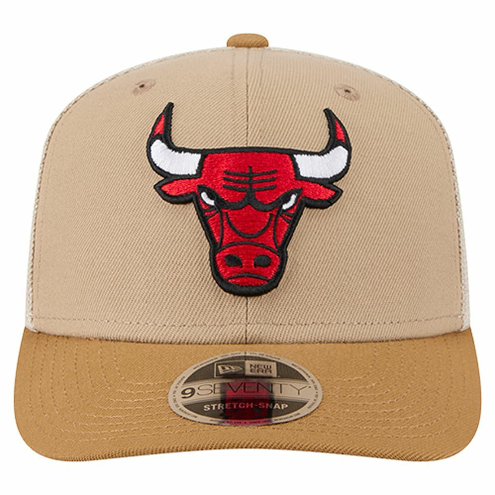 New Era Chicago Bulls Two-Tone 9SEVENTY Adjustable Trucker Hat Tan/Light Brown