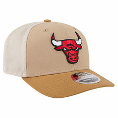 New Era Chicago Bulls Two-Tone 9SEVENTY Adjustable Trucker Hat Tan/Light Brown