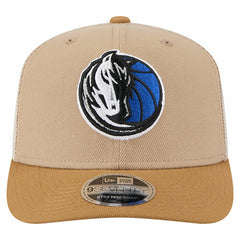 New Era Dallas Mavericks Two-Tone 9SEVENTY Adjustable Trucker Hat Tan/Light Brown