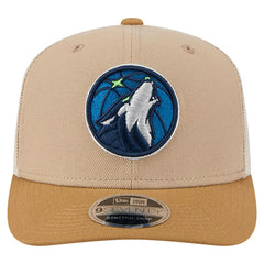 New Era Minnesota Timberwolves Two-Tone 9SEVENTY Adjustable Trucker Hat Tan/Light Brown