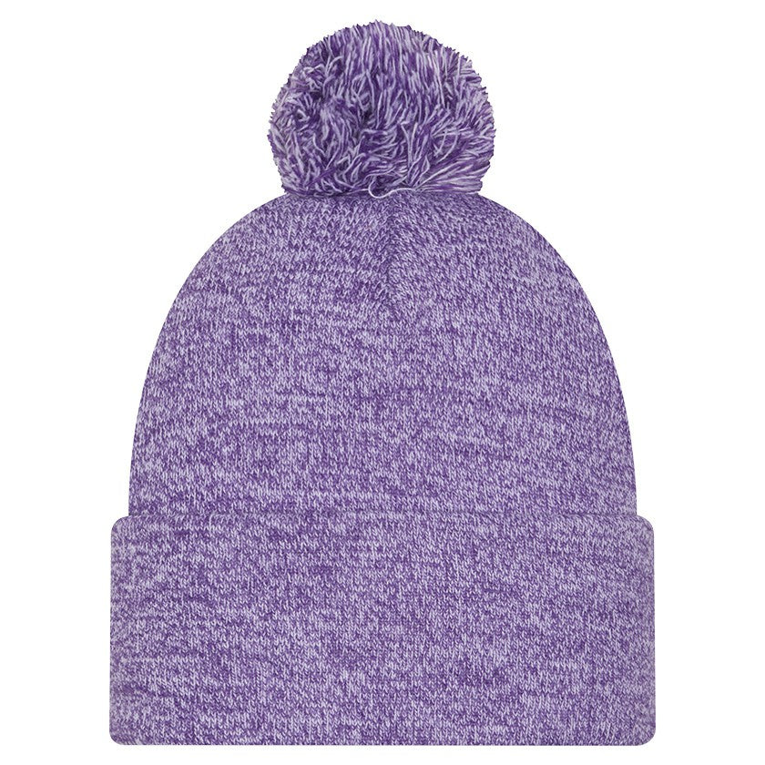 New Era Los Angeles Lakers Marled Cuffed Knit Hat with Pom Purple