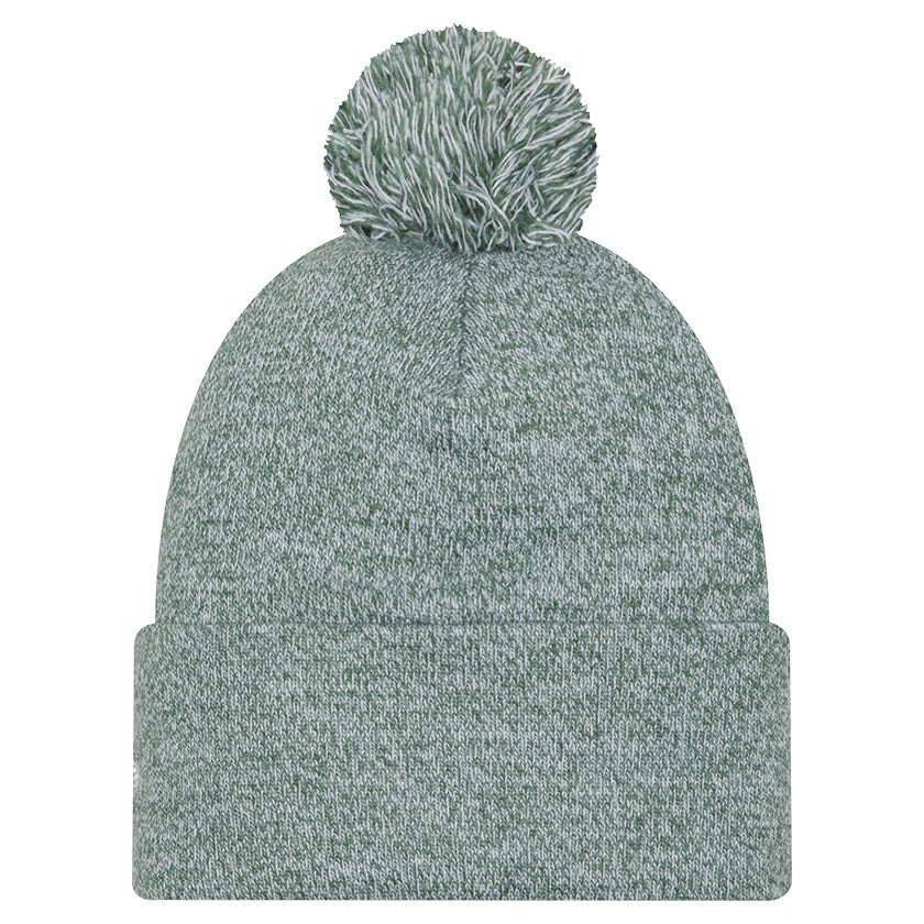 New Era Milwaukee Bucks Marled Cuffed Knit Hat with Pom Hunter Green
