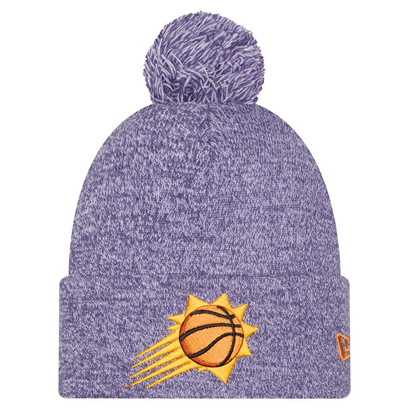 New Era Phoenix Suns Marled Cuffed Knit Hat with Pom Purple