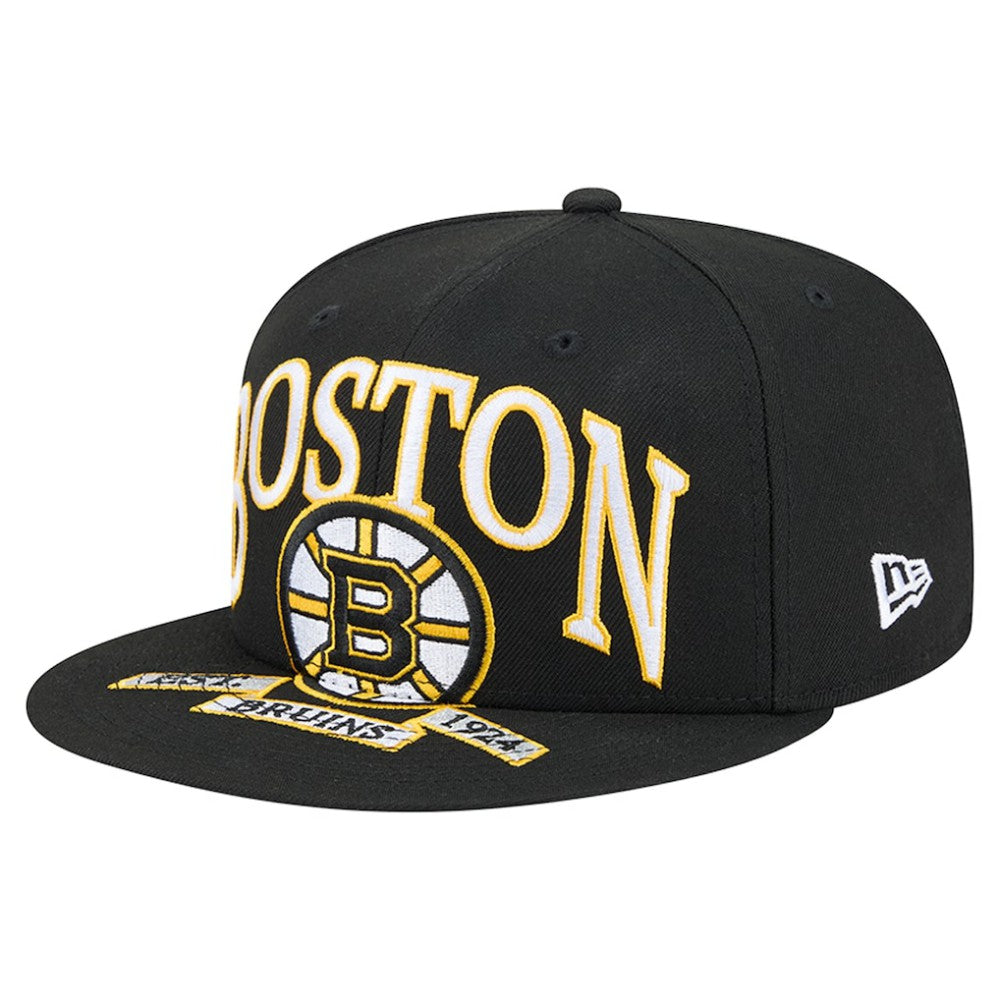 Boston Bruins New Era Oversized Vintage Arch 59Fifty Fitted Hat - Black | New Era near me