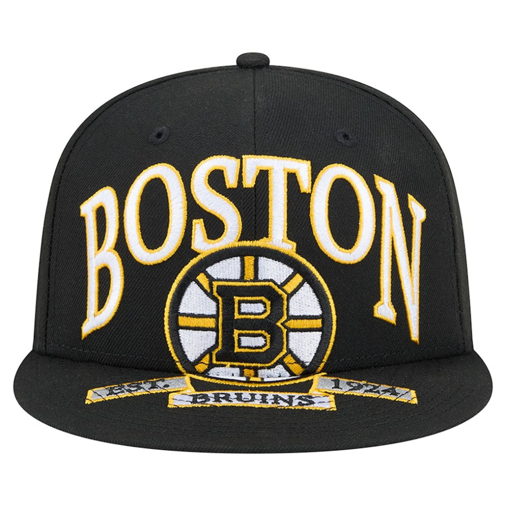 Boston Bruins New Era Oversized Vintage Arch 59Fifty Fitted Hat - Black | New Era near me