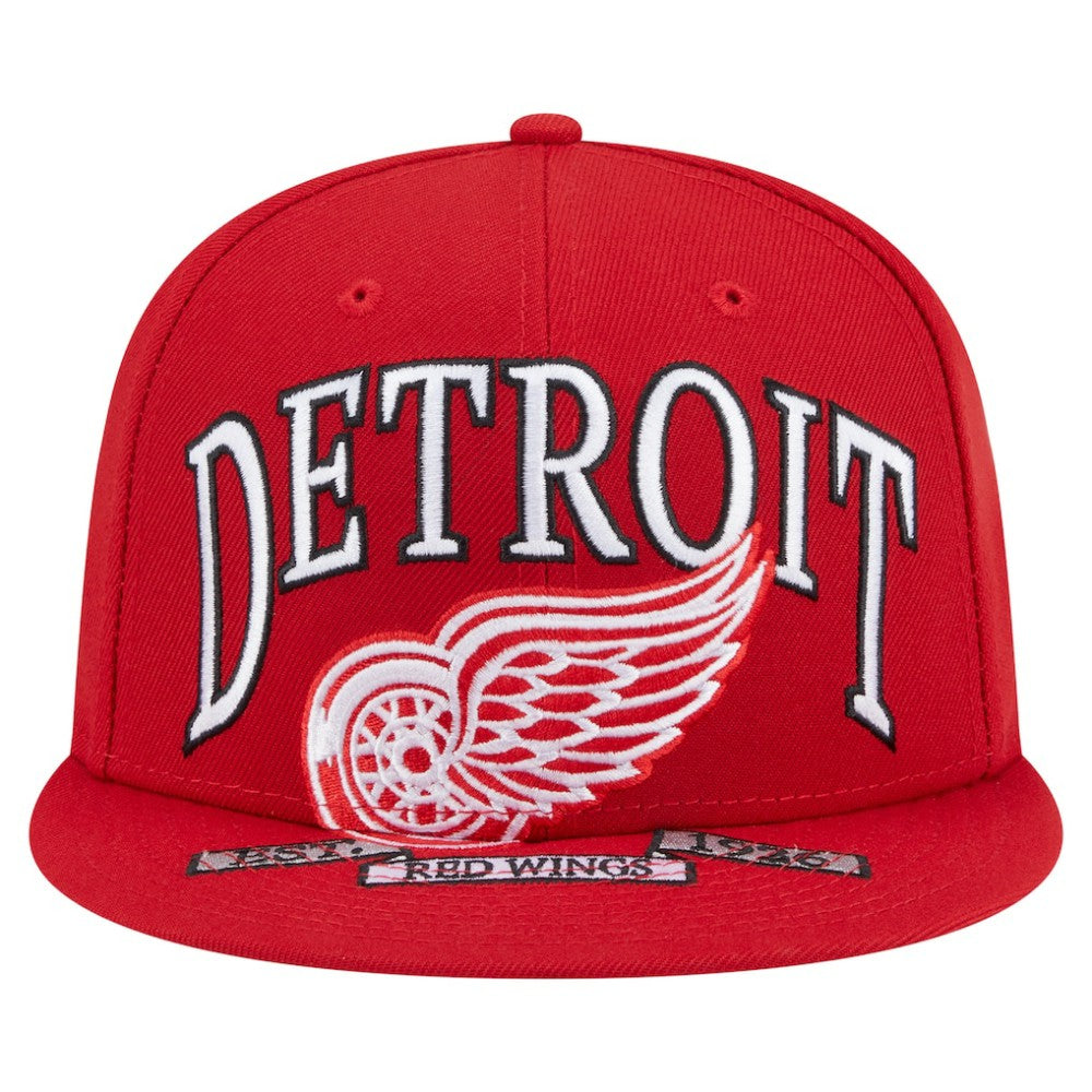 Detroit Red Wings New Era Oversized Vintage Arch 59Fifty Fitted Hat - Red | New Era on sale
