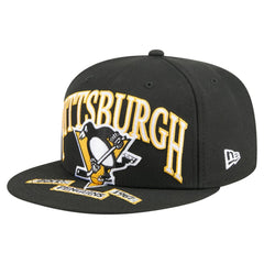 Pittsburgh Penguins New Era Oversized Vintage Arch 59Fifty Fitted Hat - Black | New Era Clearance