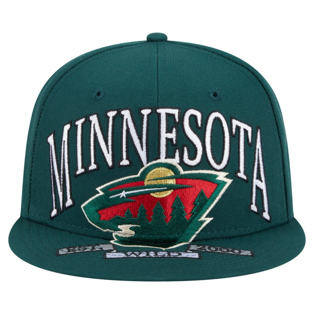 Minnesota Wild New Era Oversized Vintage Arch 59Fifty Fitted Hat - Green | New Era near me